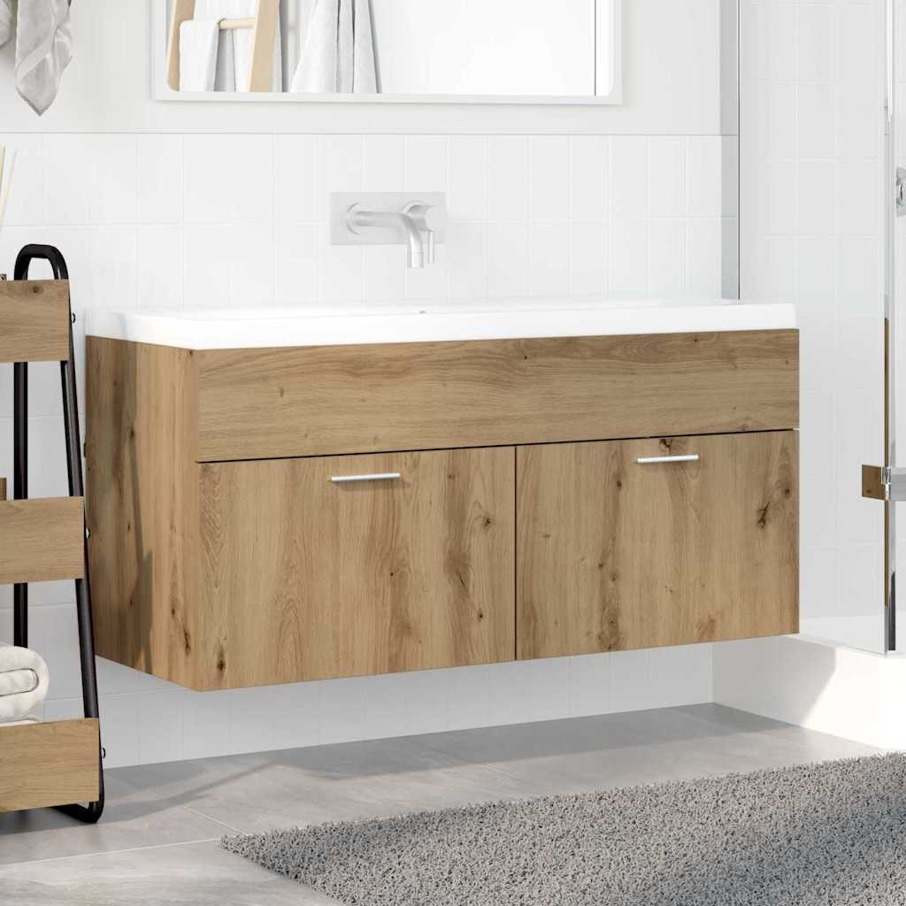 Waschbeckenunterschrank mit Tür Artisan-Eiche Holzwerkstoff