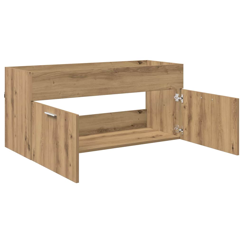 Waschbeckenunterschrank mit Tür Artisan-Eiche Holzwerkstoff