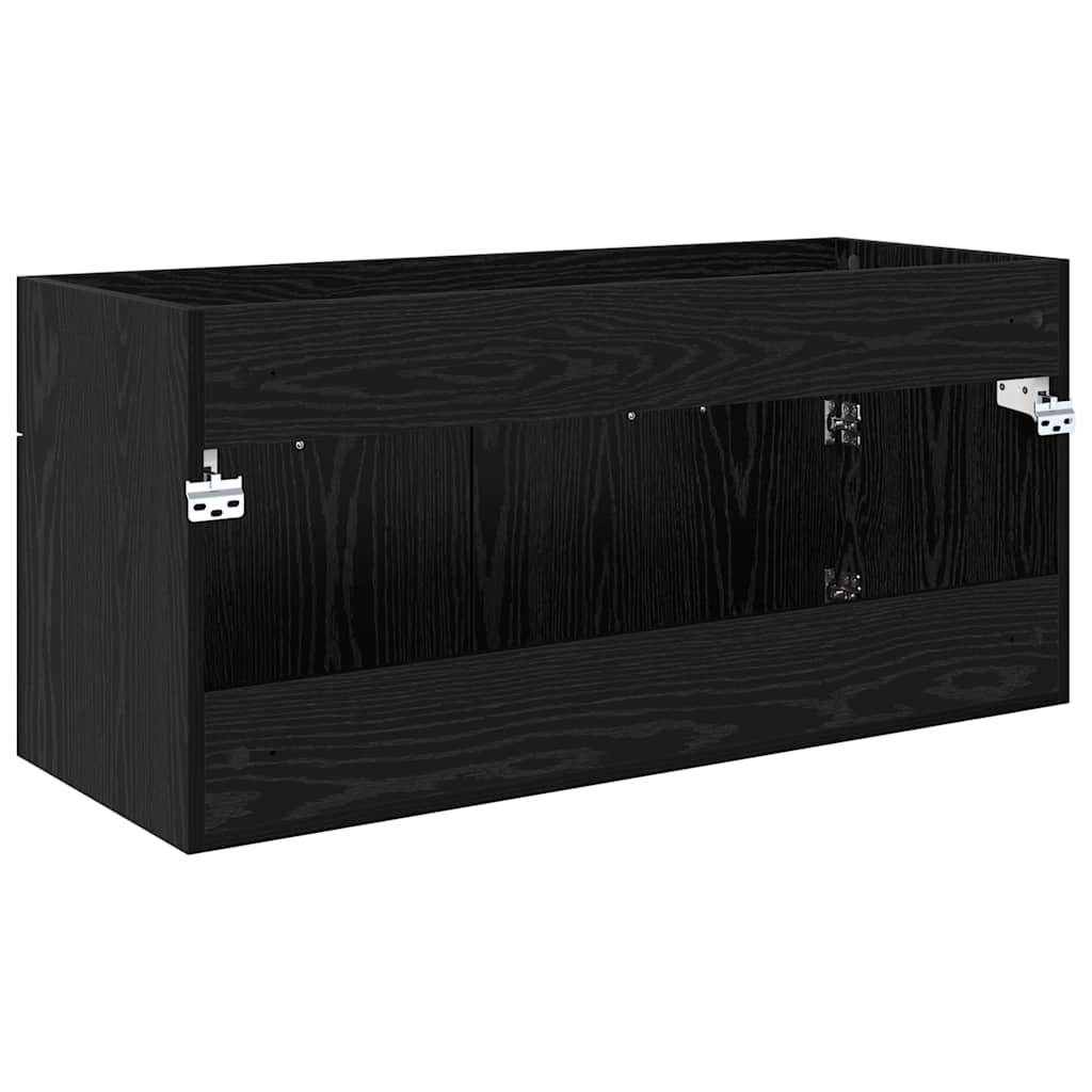 Waschbeckenunterschrank Schwarz Eichen-Optik Holzwerkstoff