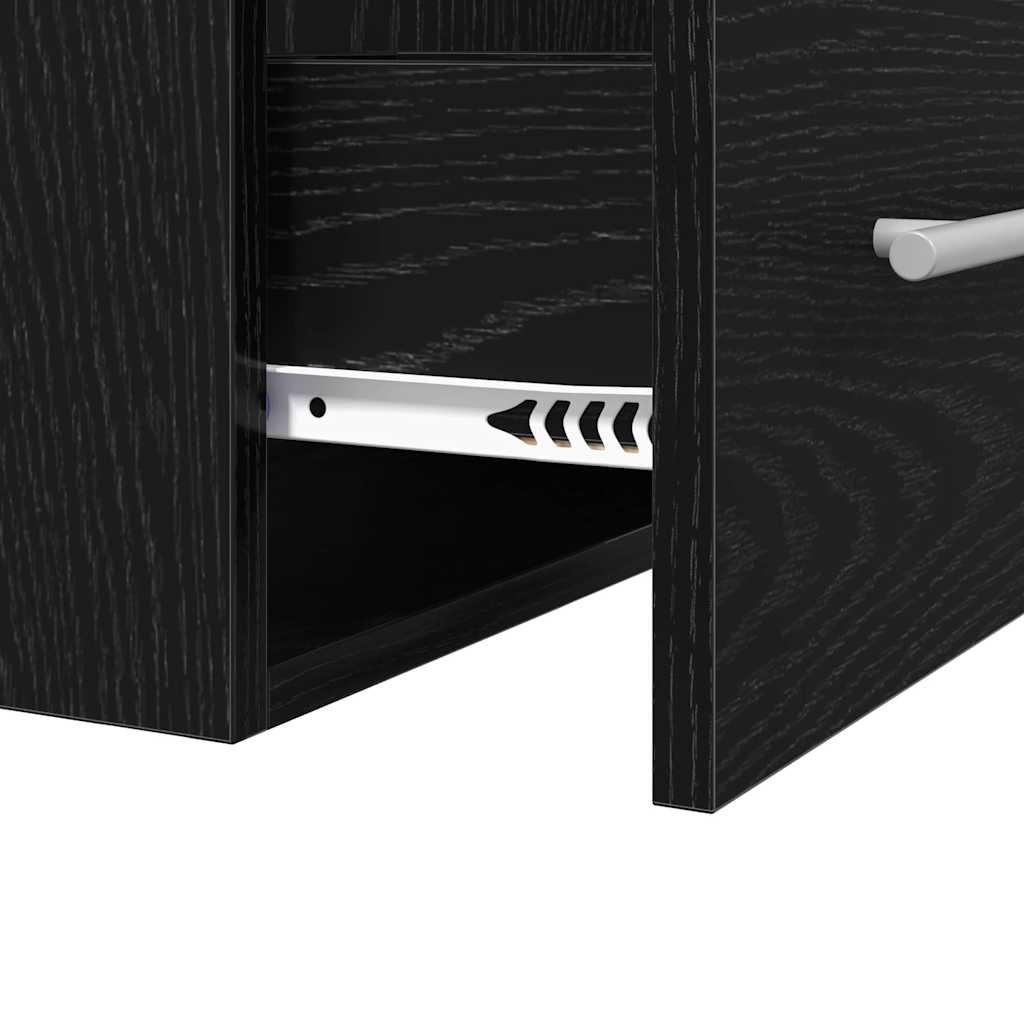 Waschbeckenunterschrank Schwarz Eichen-Optik 38,5 x 41 x 48 cm