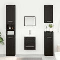 Waschbeckenunterschrank Schwarz Eichen-Optik 38,5 x 41 x 48 cm