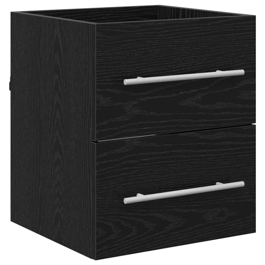Waschbeckenunterschrank Schwarz Eichen-Optik 38,5 x 41 x 48 cm