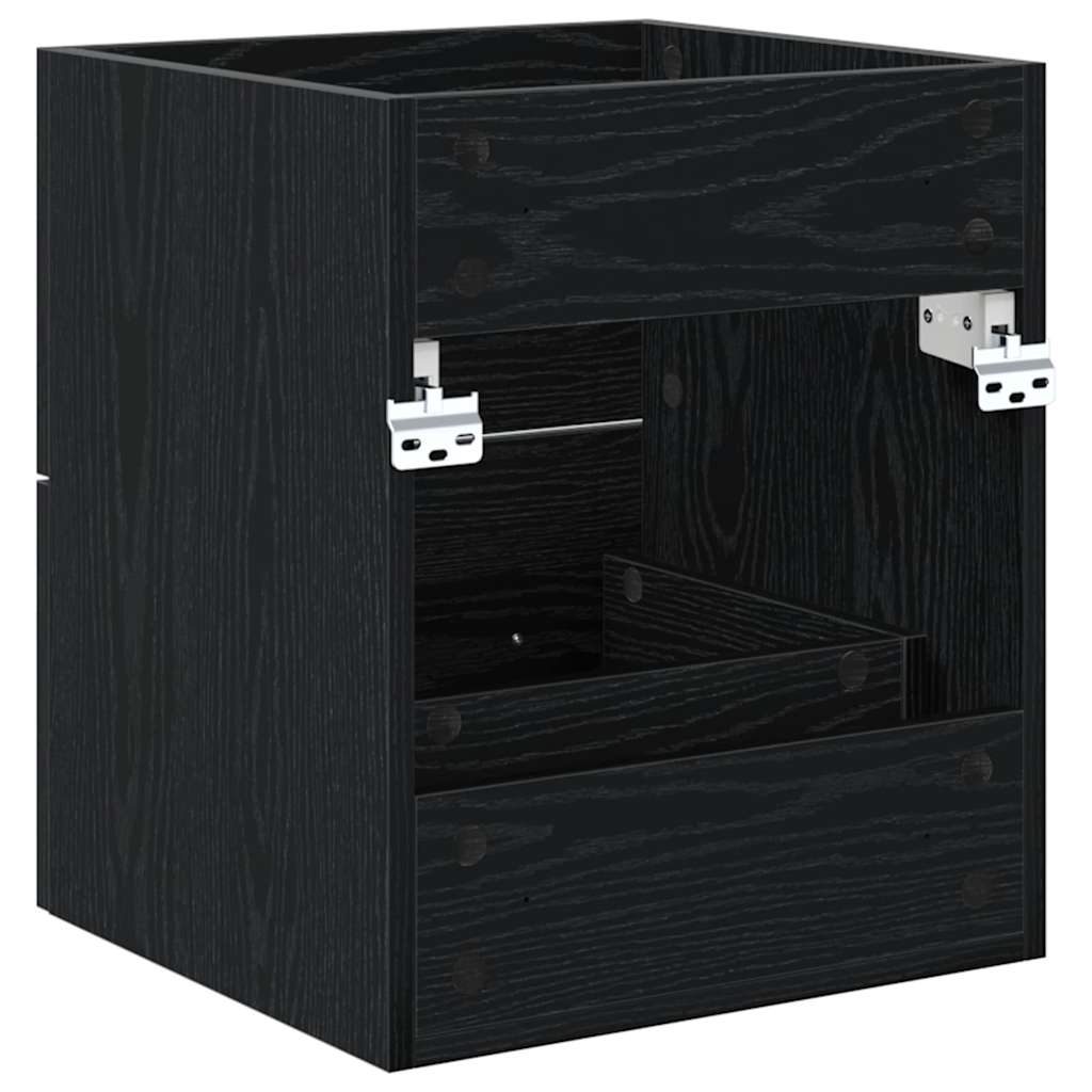 Waschbeckenunterschrank Schwarz Eichen-Optik 38,5 x 41 x 48 cm