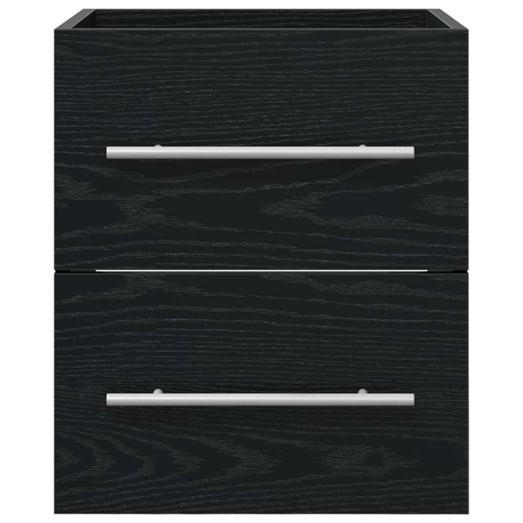 Waschbeckenunterschrank Schwarz Eichen-Optik 38,5 x 41 x 48 cm