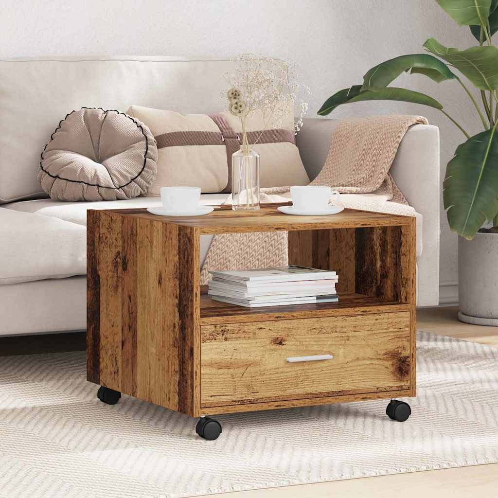Couchtisch mit Schubladen Altholz 55 x 55 x 45 cm Holzwerkstoff