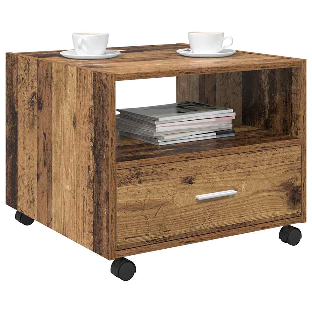 Couchtisch mit Schubladen Altholz 55 x 55 x 45 cm Holzwerkstoff