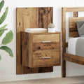Wandmontiertes Nachttischchen 2 pcs Altholz 48,5 x 32,5 x 80 cm