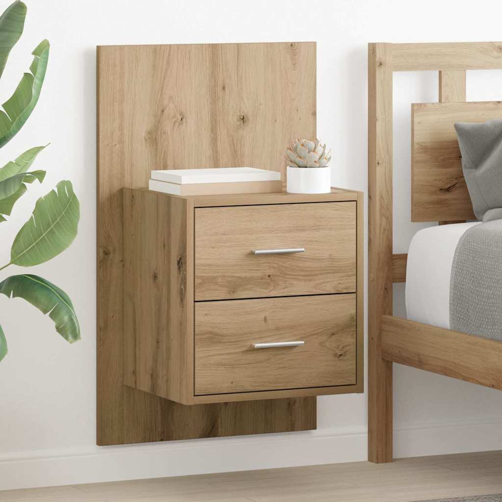 Wandmontiertes Nachttischchen Wandmontiert 2 pcs Artisan-Eiche
