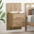 Wandmontiertes Nachttischchen Wandmontiert 2 pcs Artisan-Eiche