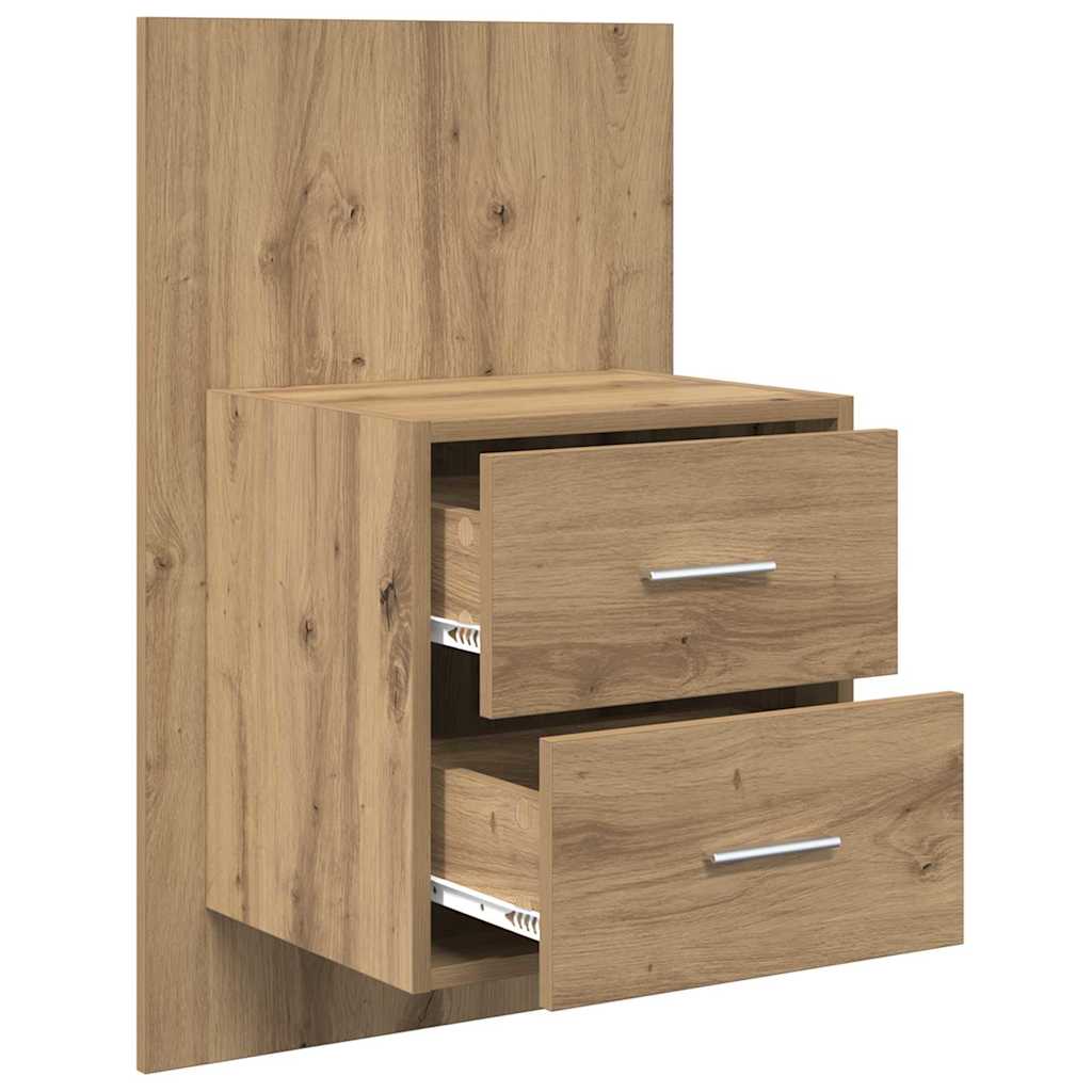Wandmontiertes Nachttischchen Wandmontiert 2 pcs Artisan-Eiche