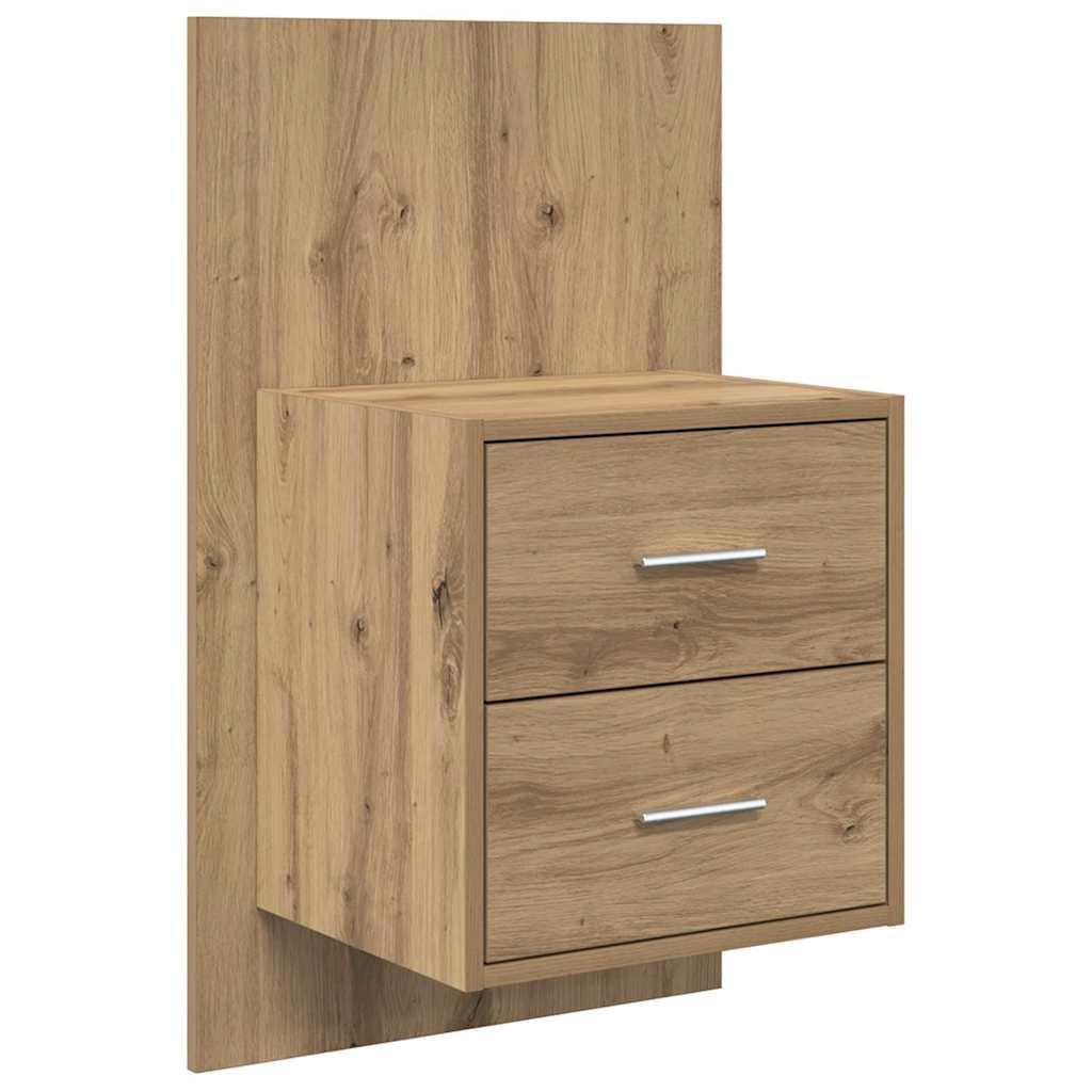 Wandmontiertes Nachttischchen Wandmontiert 2 pcs Artisan-Eiche