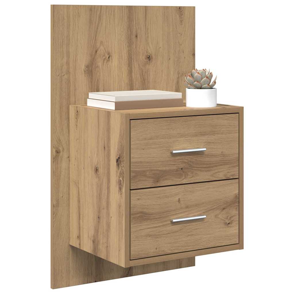 Wandmontiertes Nachttischchen Wandmontiert 2 pcs Artisan-Eiche