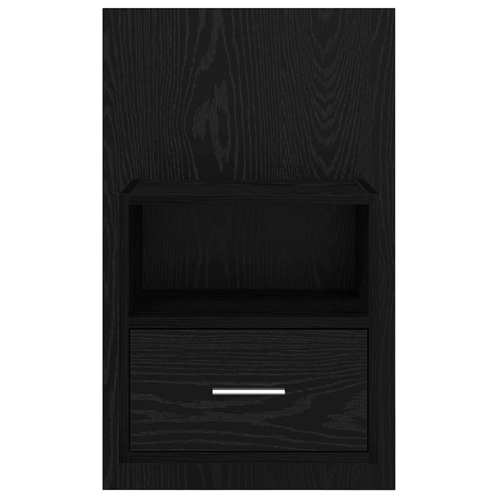 Nachttisch 2 pcs Schwarz Eichen-Optik 50 x 32.5 x 80cm