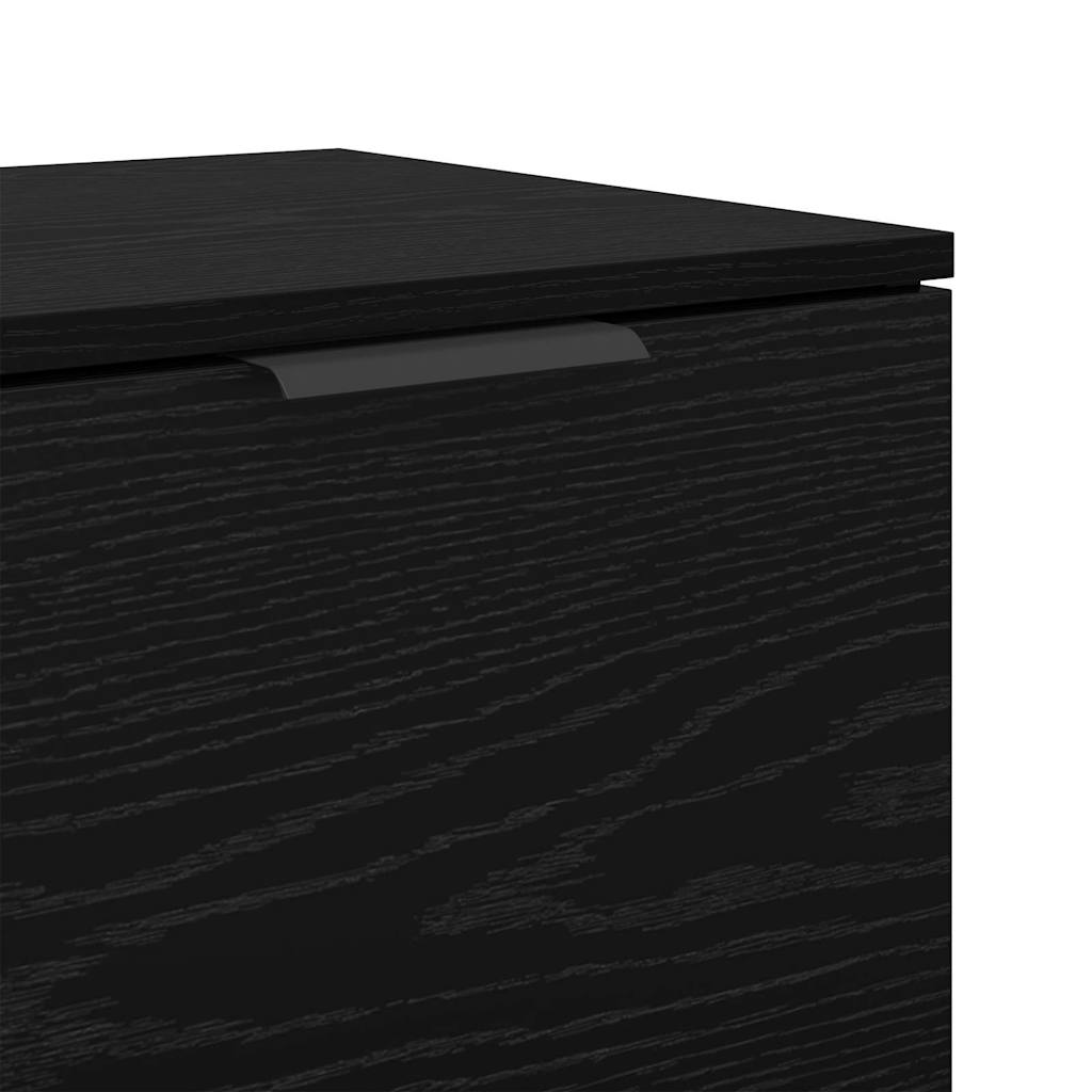 Bettschrank 2 pcs Schwarz Eichen-Optik 40 x 39 x 40 cm