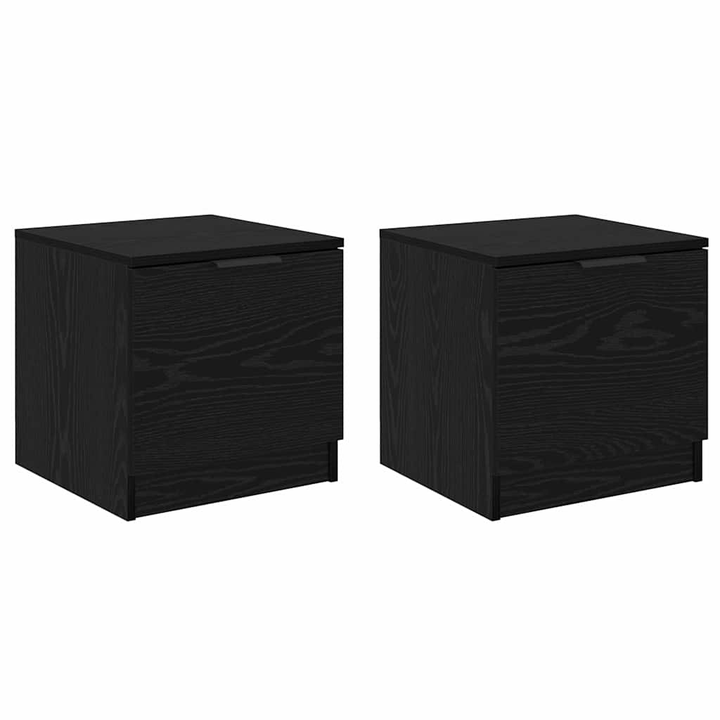 Bettschrank 2 pcs Schwarz Eichen-Optik 40 x 39 x 40 cm