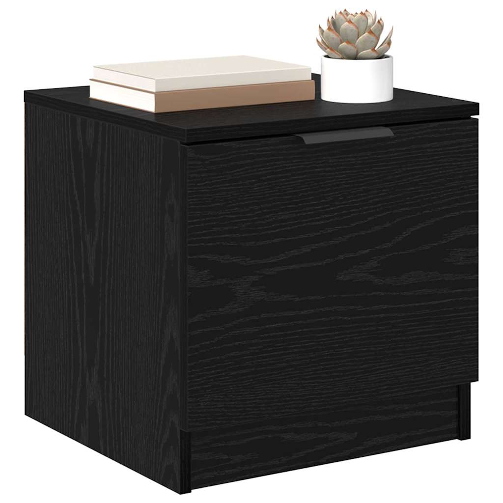 Bettschrank 2 pcs Schwarz Eichen-Optik 40 x 39 x 40 cm
