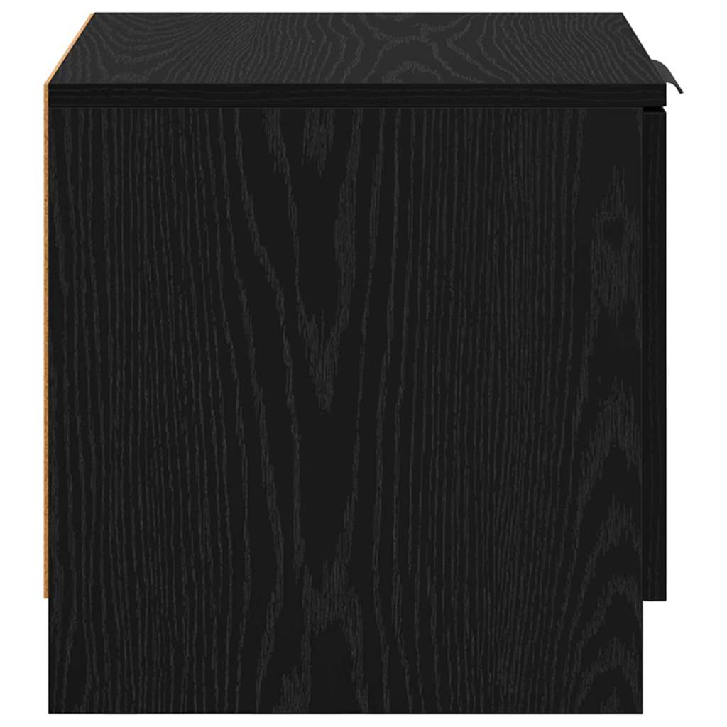 Bettschrank 2 pcs Schwarz Eichen-Optik 40 x 39 x 40 cm