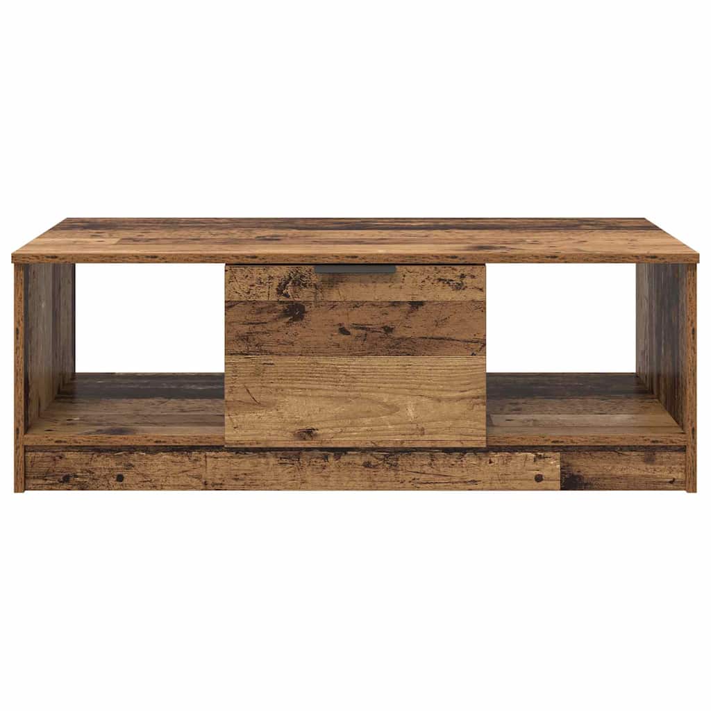 Couchtisch mit Schubladen Altholz 102 x 50 x 36cm Holzwerkstoff