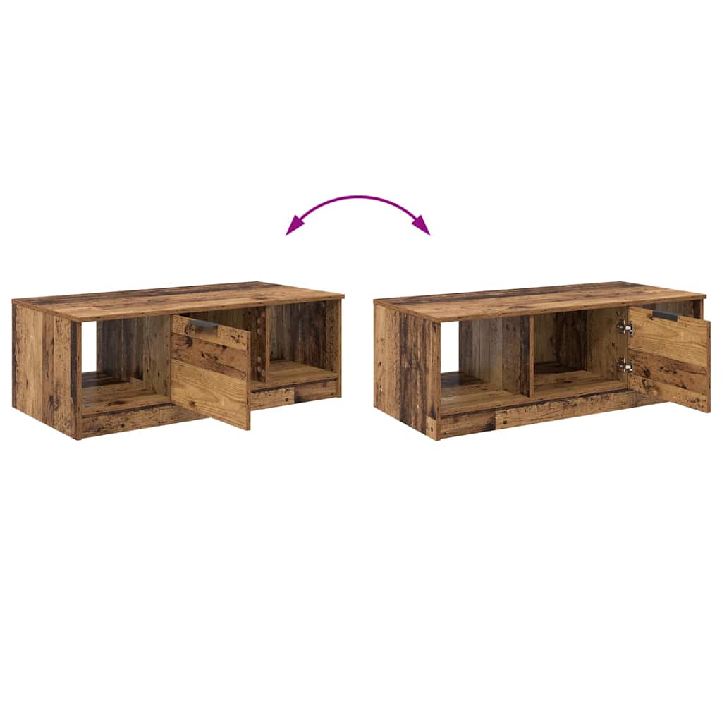 Couchtisch mit Schubladen Altholz 102 x 50 x 36cm Holzwerkstoff
