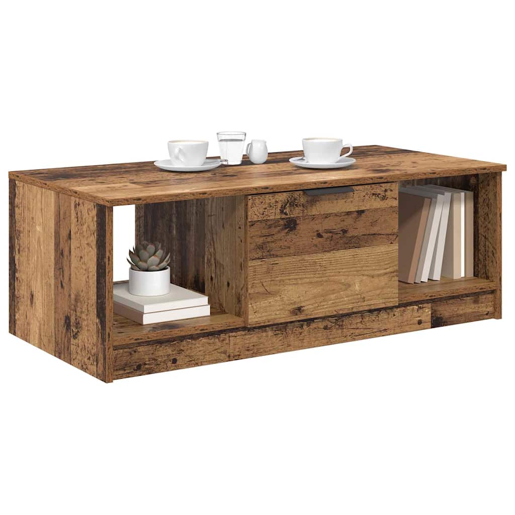 Couchtisch mit Schubladen Altholz 102 x 50 x 36cm Holzwerkstoff