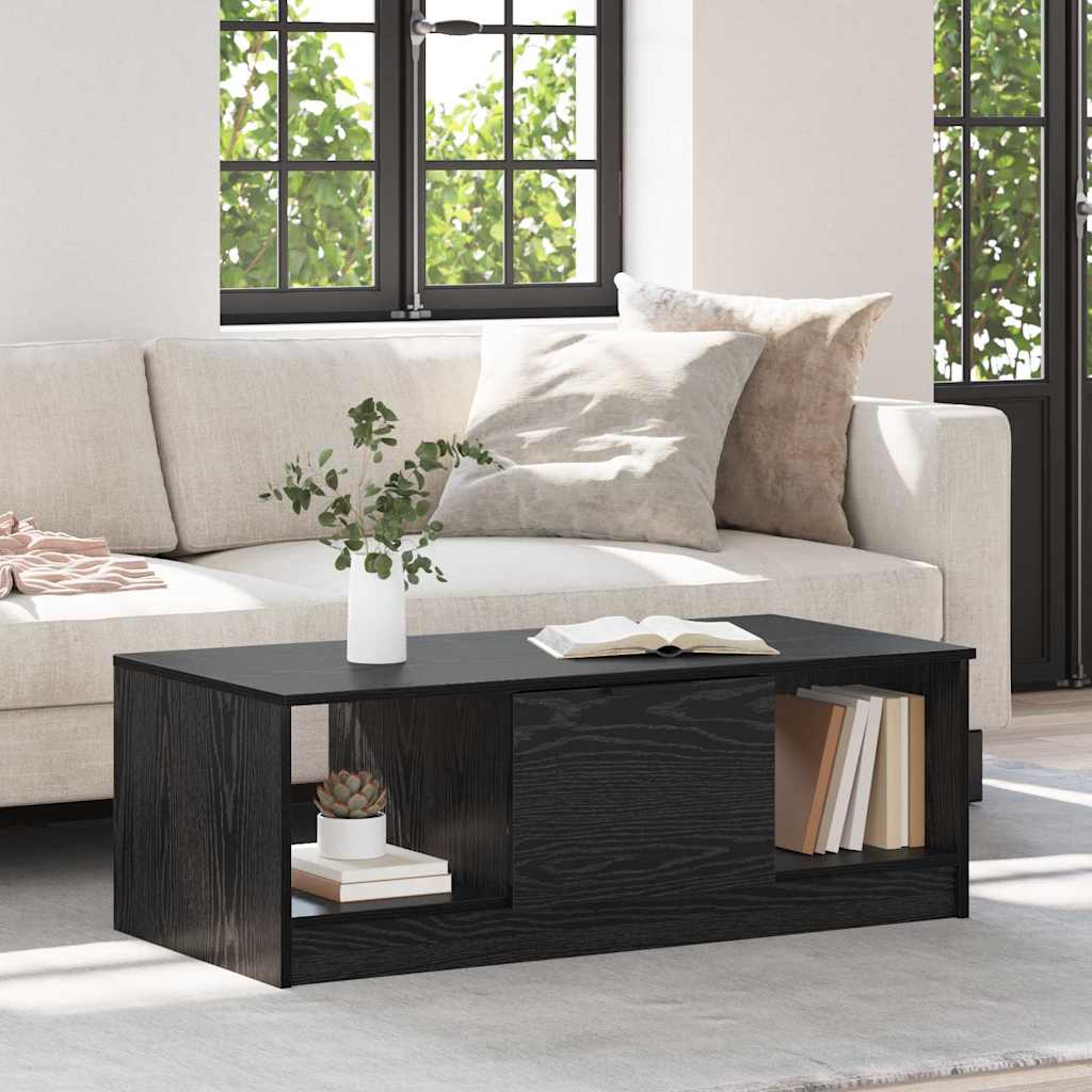 Couchtisch Schwarz Eichen-Optik 102 x 50 x 36cm Holzwerkstoff
