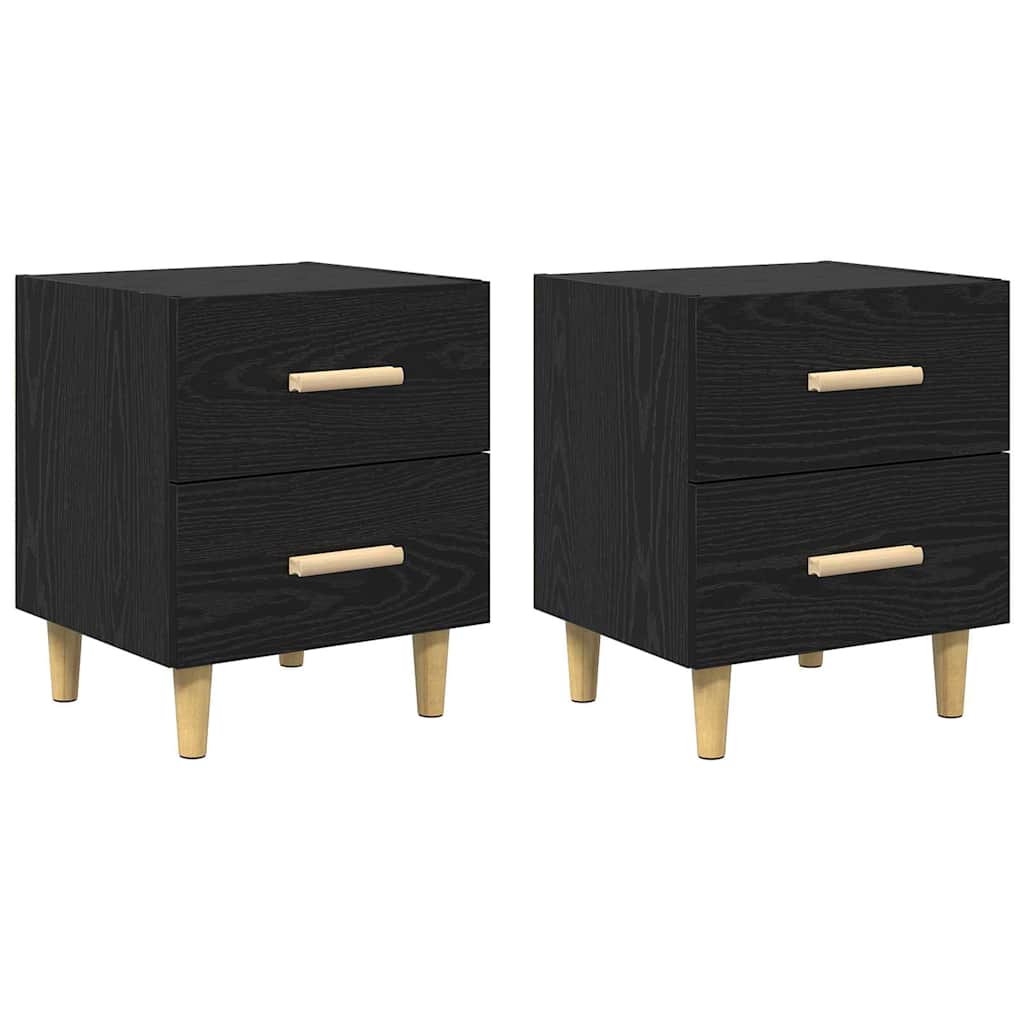 Bettschrank 2 pcs Schwarz Eichen-Optik 40 x 35 x 47,5 cm