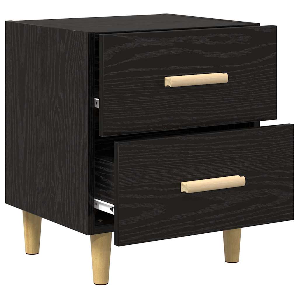Bettschrank 2 pcs Schwarz Eichen-Optik 40 x 35 x 47,5 cm