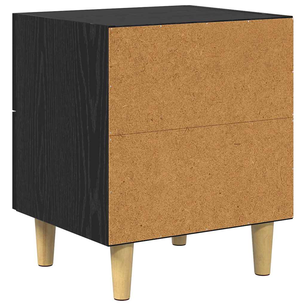 Bettschrank 2 pcs Schwarz Eichen-Optik 40 x 35 x 47,5 cm