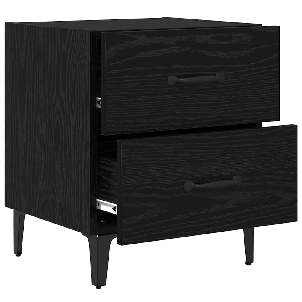 Bettschrank 2 pcs Schwarz Eichen-Optik 40 x 35 x 47,5 cm
