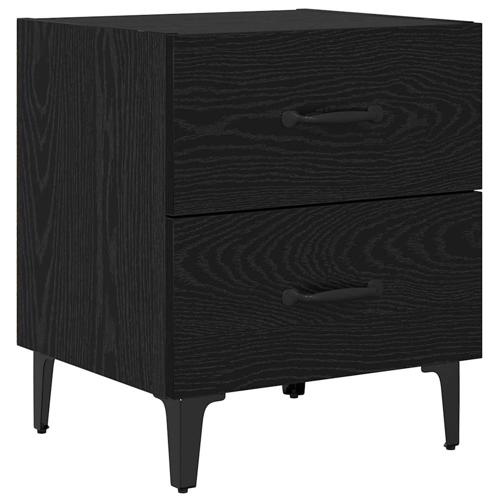 Bettschrank 2 pcs Schwarz Eichen-Optik 40 x 35 x 47,5 cm