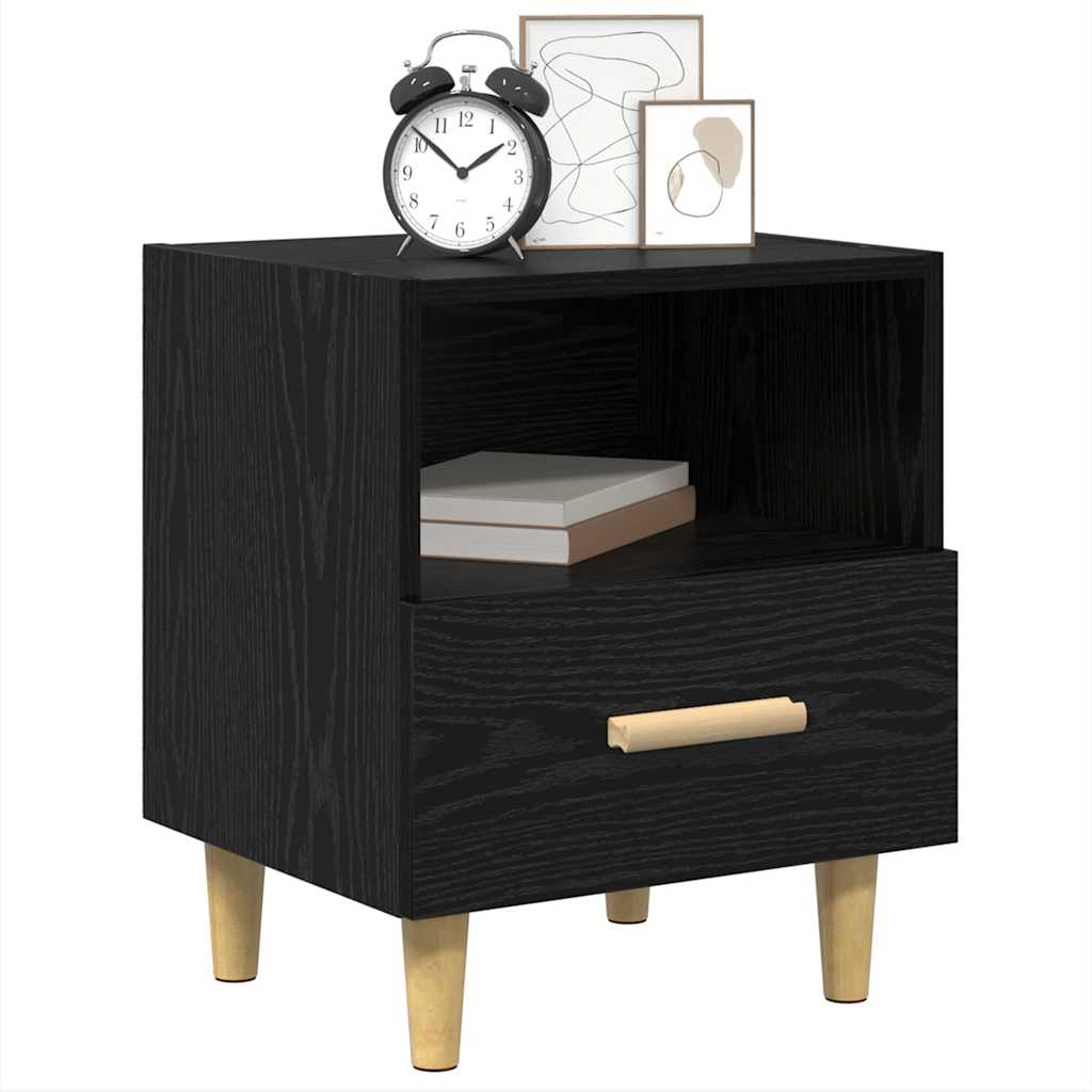 Nachttisch Schwarz Eichen-Optik 40 x 35 x 47 cm Holzwerkstoff