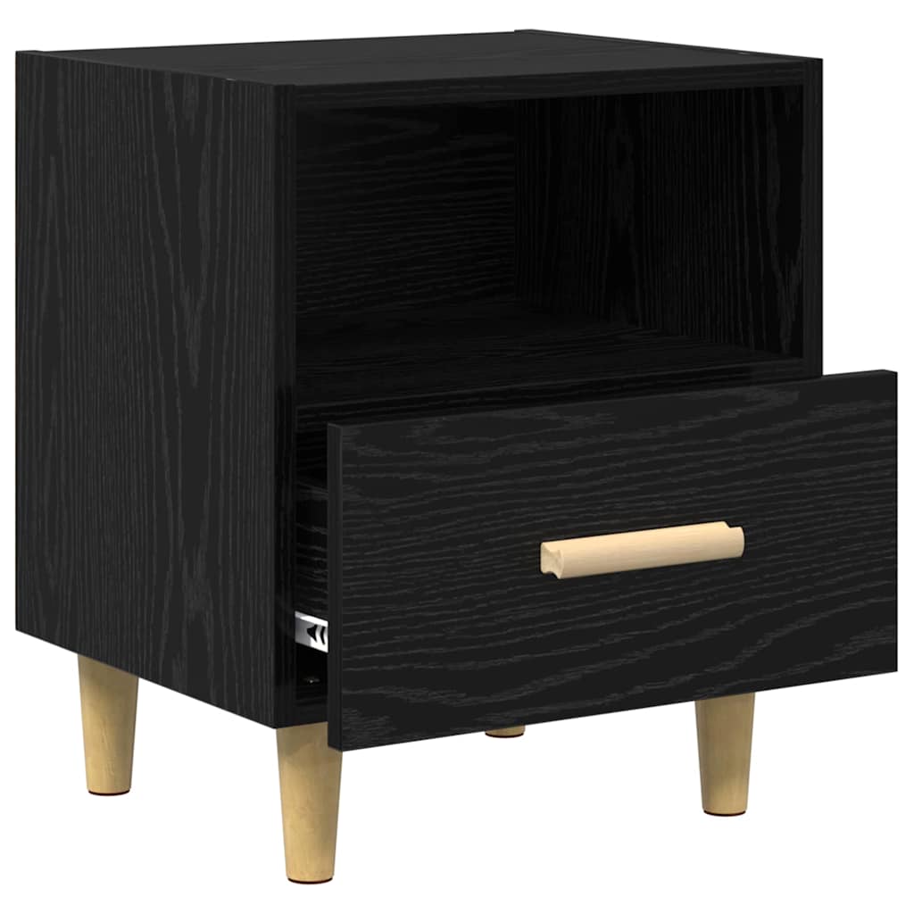 Nachttisch 2 pcs Schwarz Eichen-Optik 40 x 35 x 47 cm