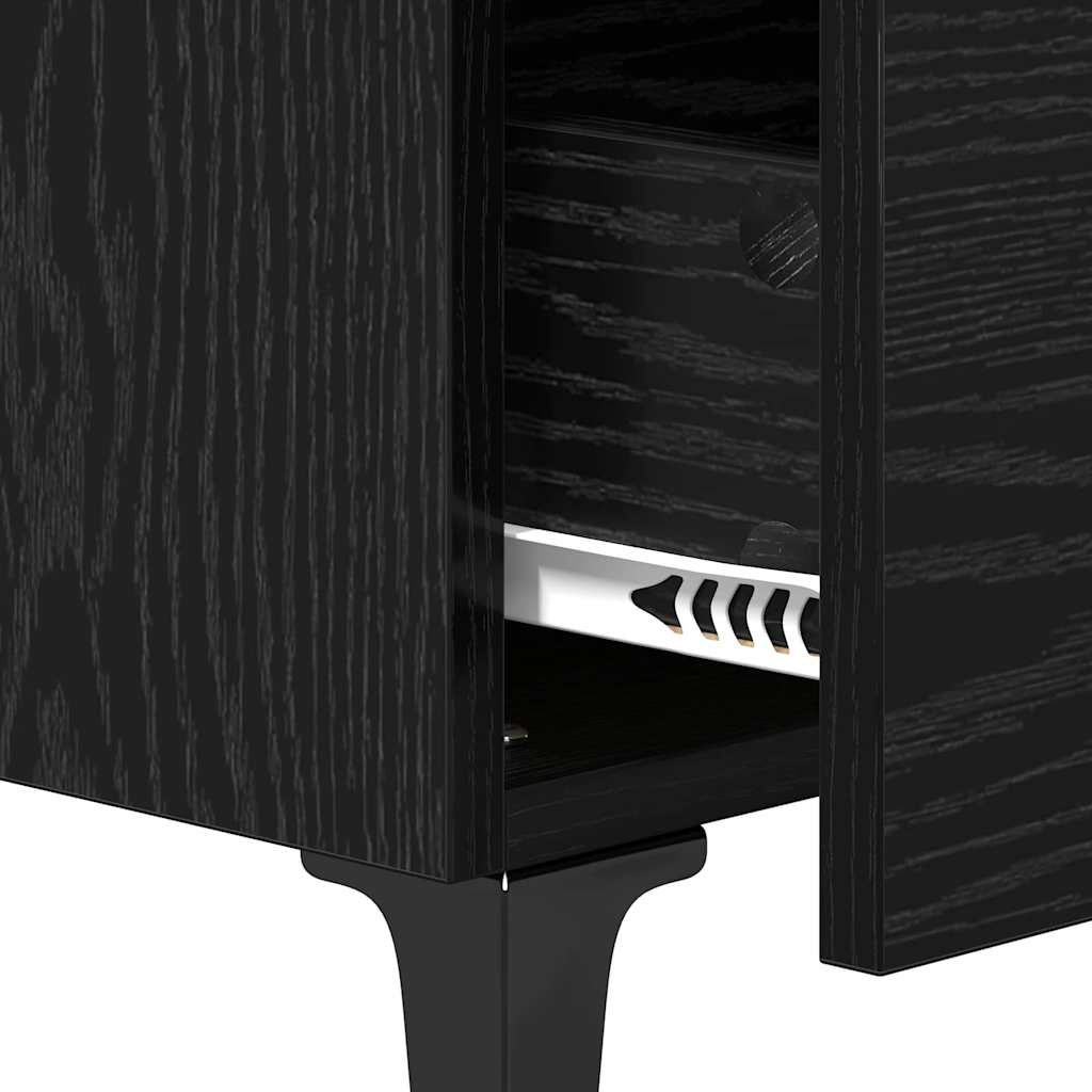 Nachttisch 2 pcs Schwarz Eichen-Optik 40 x 35 x 47,5 cm