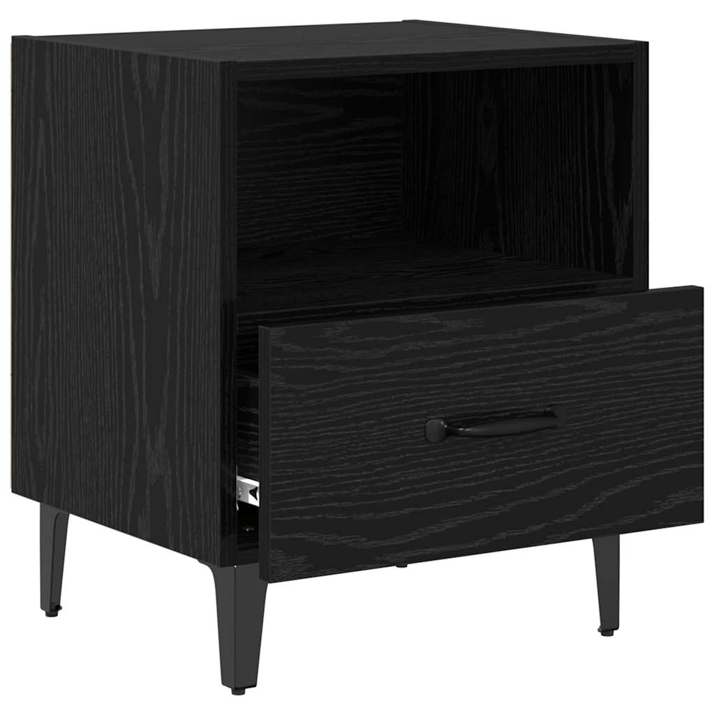 Nachttisch 2 pcs Schwarz Eichen-Optik 40 x 35 x 47,5 cm