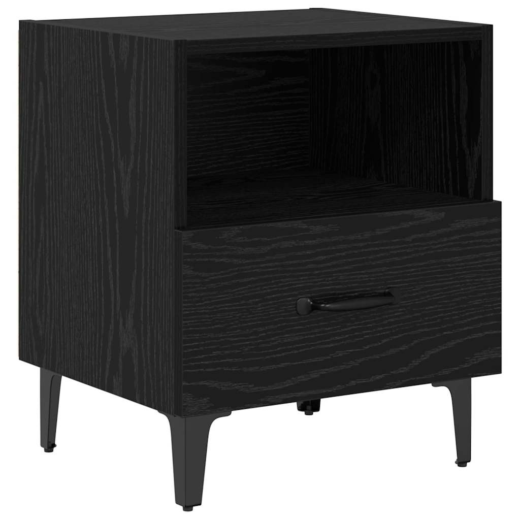 Nachttisch 2 pcs Schwarz Eichen-Optik 40 x 35 x 47,5 cm
