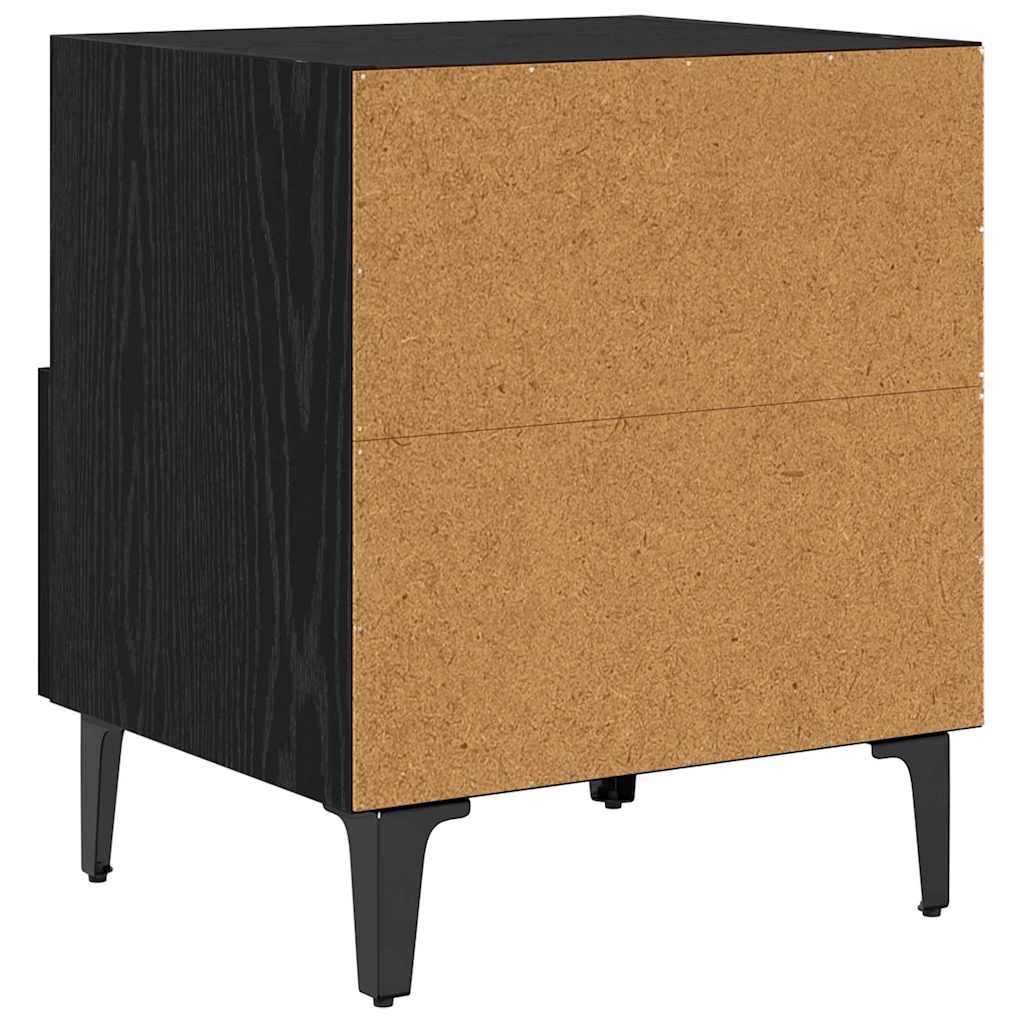 Nachttisch 2 pcs Schwarz Eichen-Optik 40 x 35 x 47,5 cm