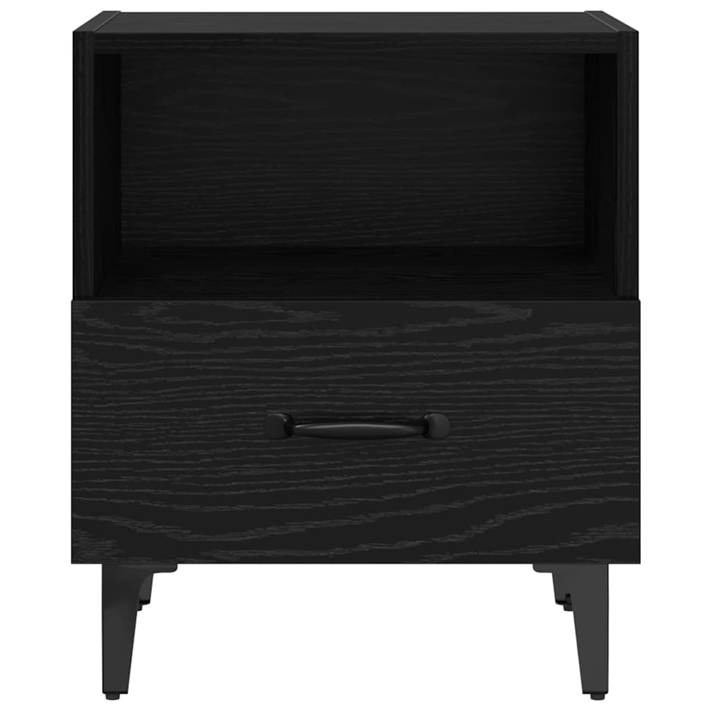 Nachttisch 2 pcs Schwarz Eichen-Optik 40 x 35 x 47,5 cm