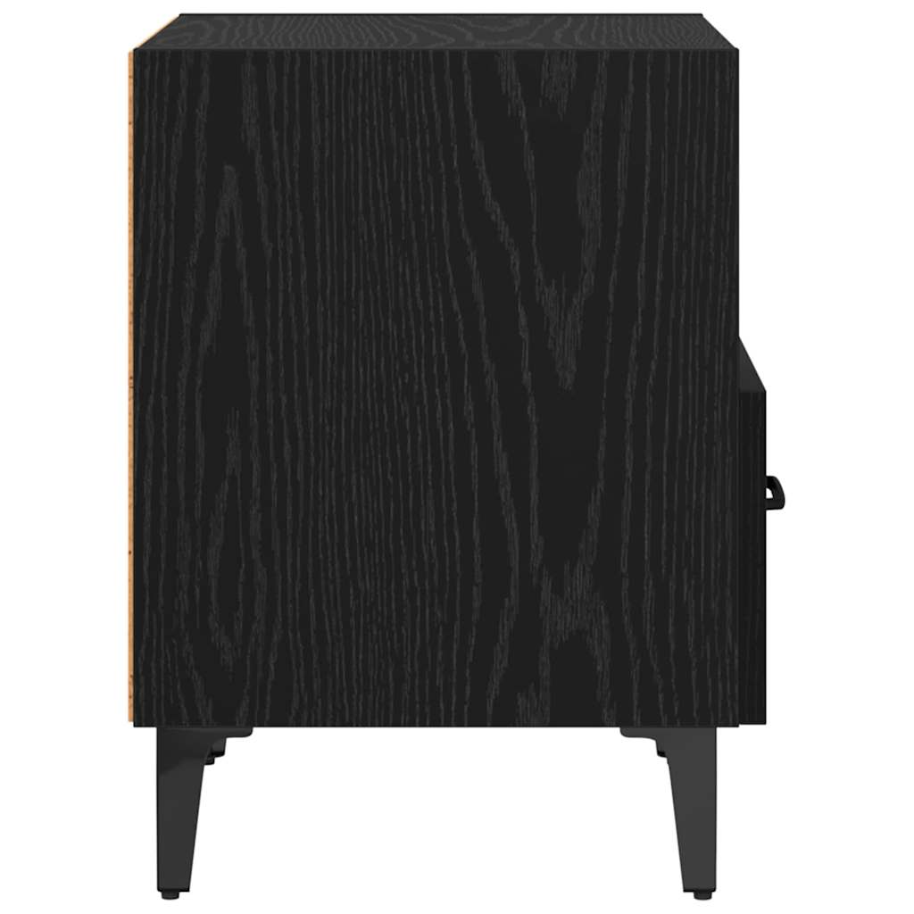Nachttisch 2 pcs Schwarz Eichen-Optik 40 x 35 x 47,5 cm