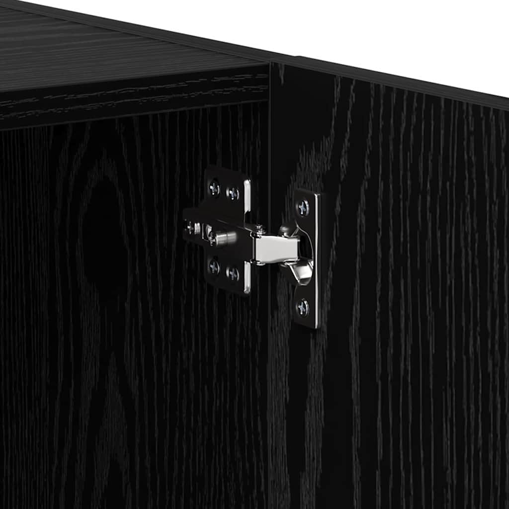 Nachttisch 2 pcs Schwarz Eichen-Optik 40 x 40 x 50 cm