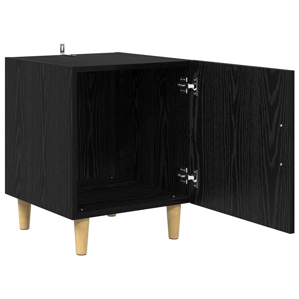 Nachttisch 2 pcs Schwarz Eichen-Optik 40 x 40 x 50 cm