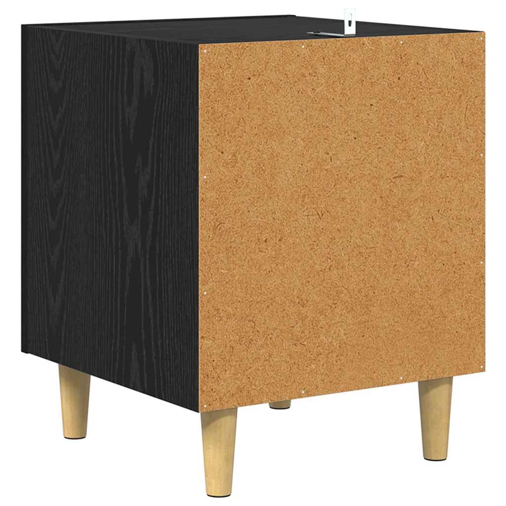 Nachttisch 2 pcs Schwarz Eichen-Optik 40 x 40 x 50 cm