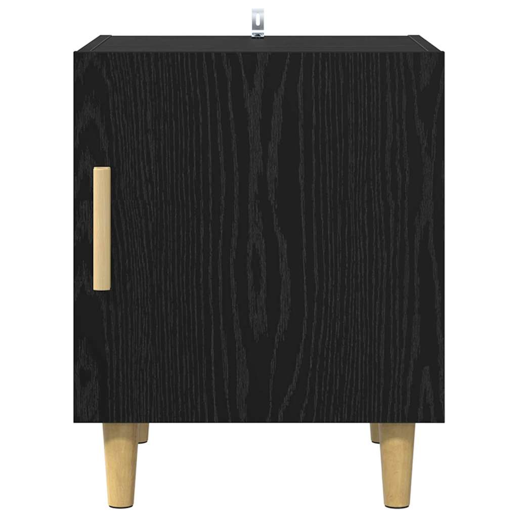 Nachttisch 2 pcs Schwarz Eichen-Optik 40 x 40 x 50 cm