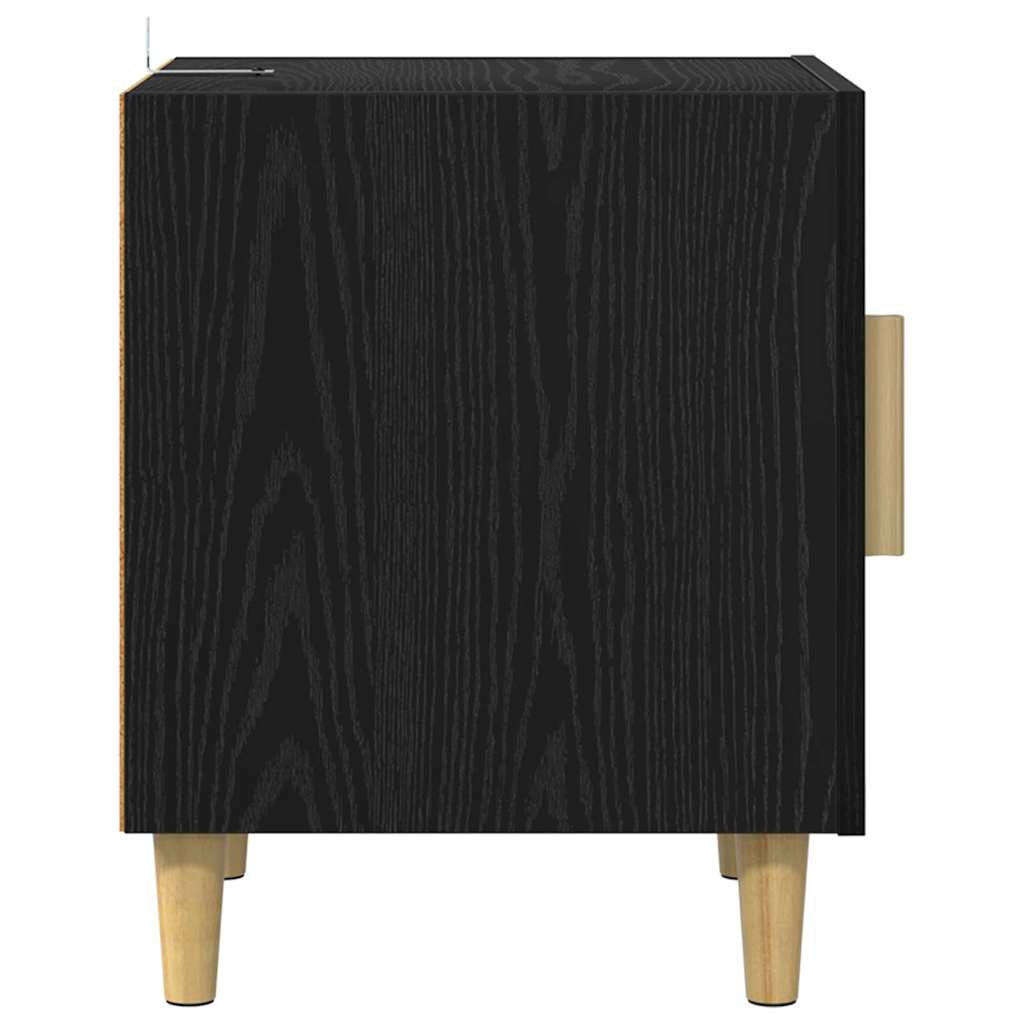 Nachttisch 2 pcs Schwarz Eichen-Optik 40 x 40 x 50 cm