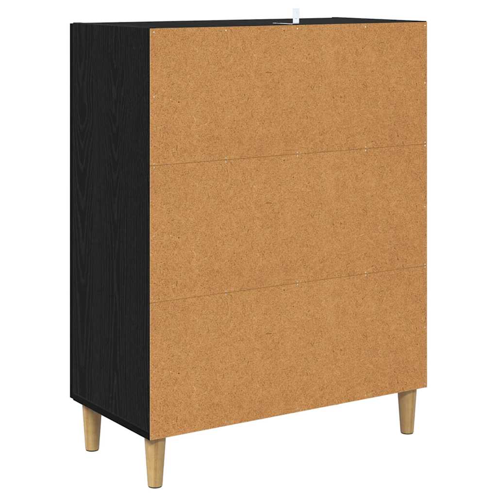 Sideboard Schwarz Eichen-Optik 70 x 34 x 90 cm Holzwerkstoff