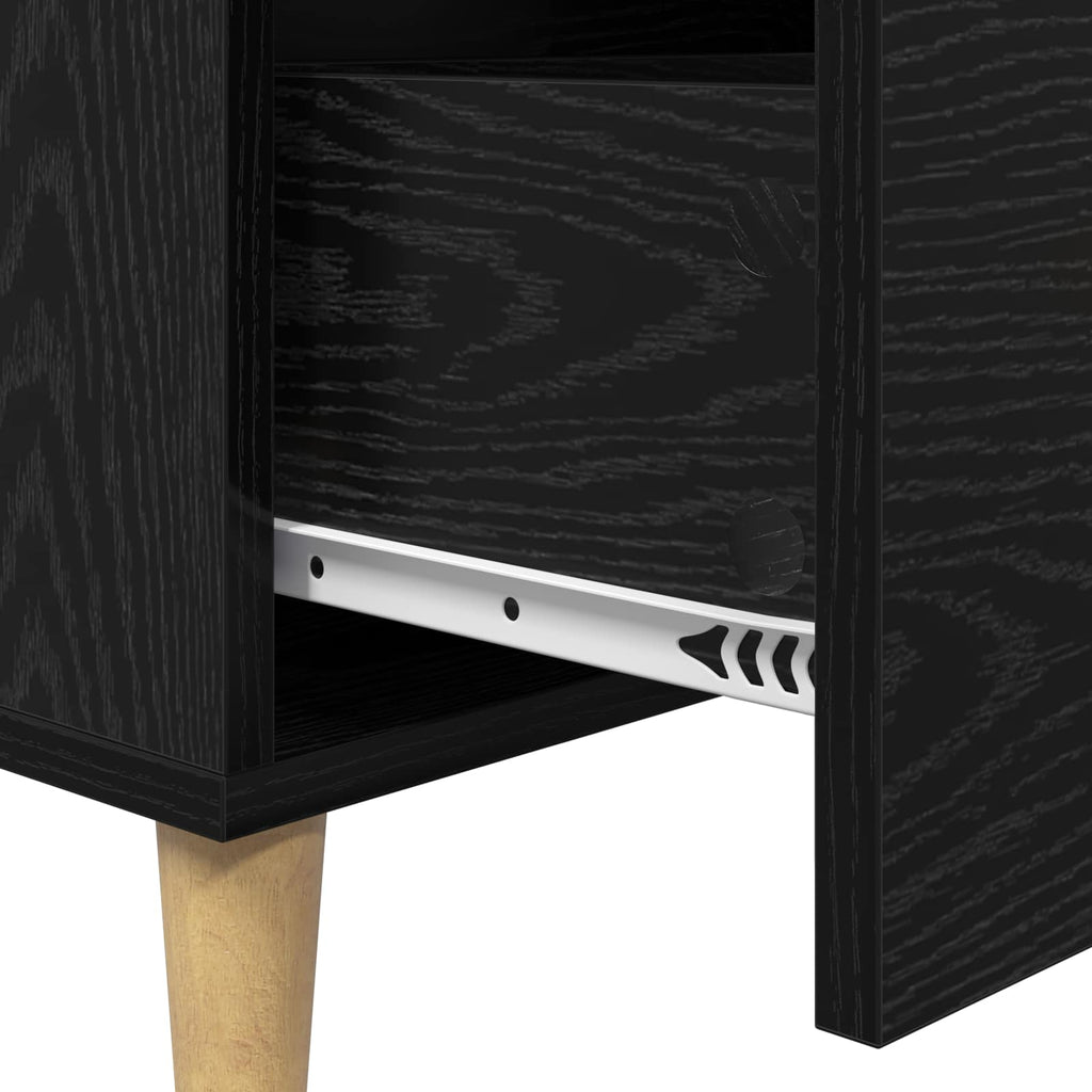 Sideboard Schwarz Eichen-Optik 69,5 x 34 x 90 cm Holzwerkstoff
