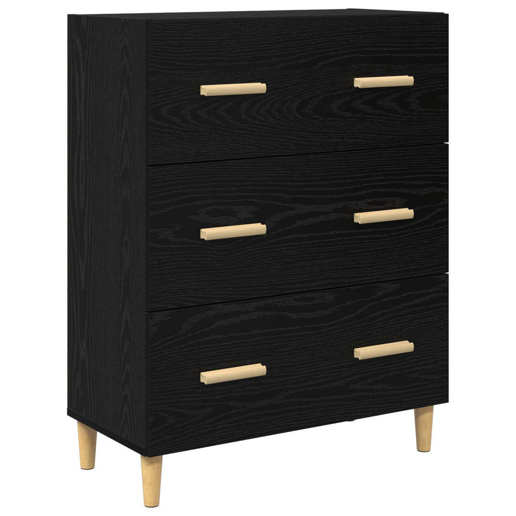 Sideboard Schwarz Eichen-Optik 69,5 x 34 x 90 cm Holzwerkstoff