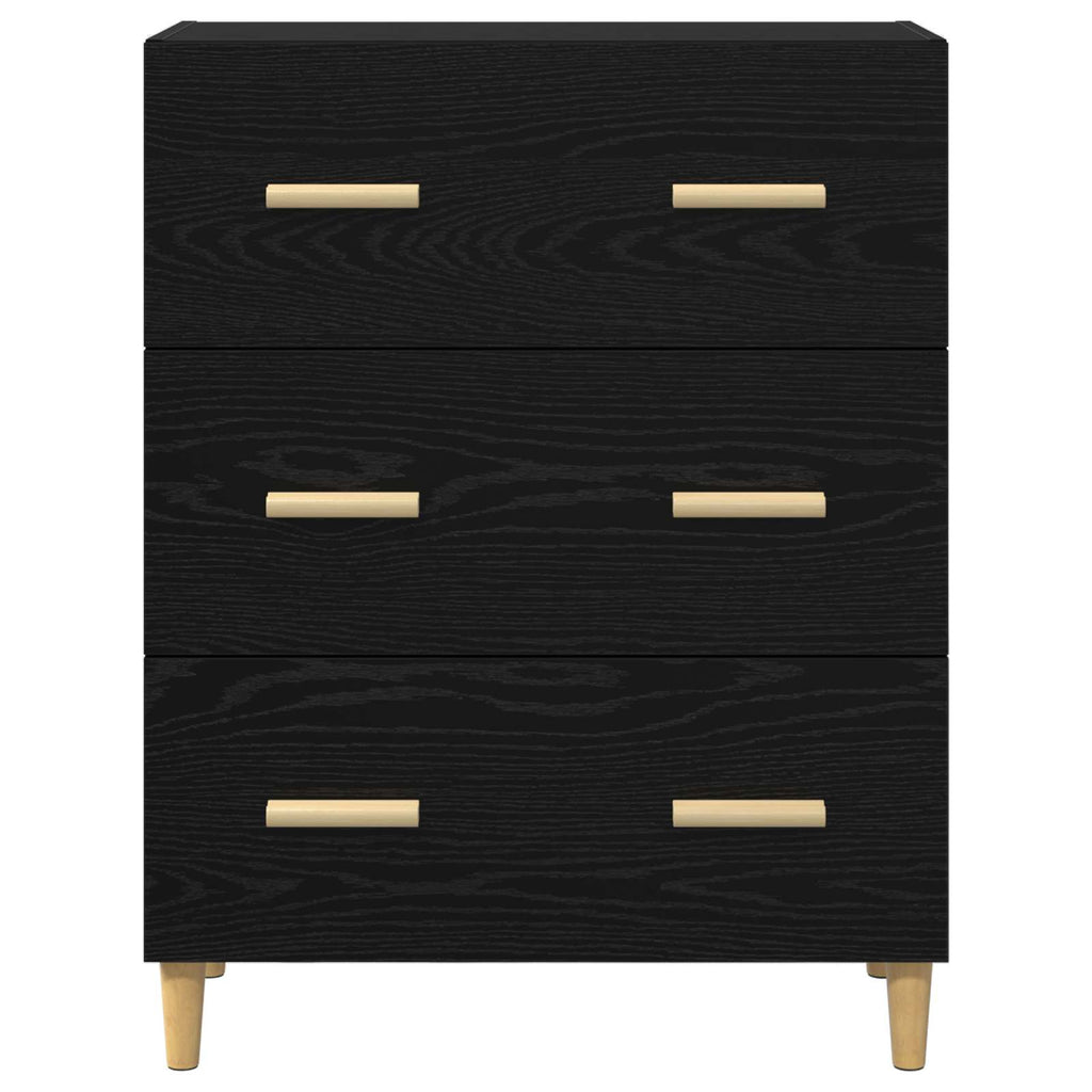 Sideboard Schwarz Eichen-Optik 69,5 x 34 x 90 cm Holzwerkstoff