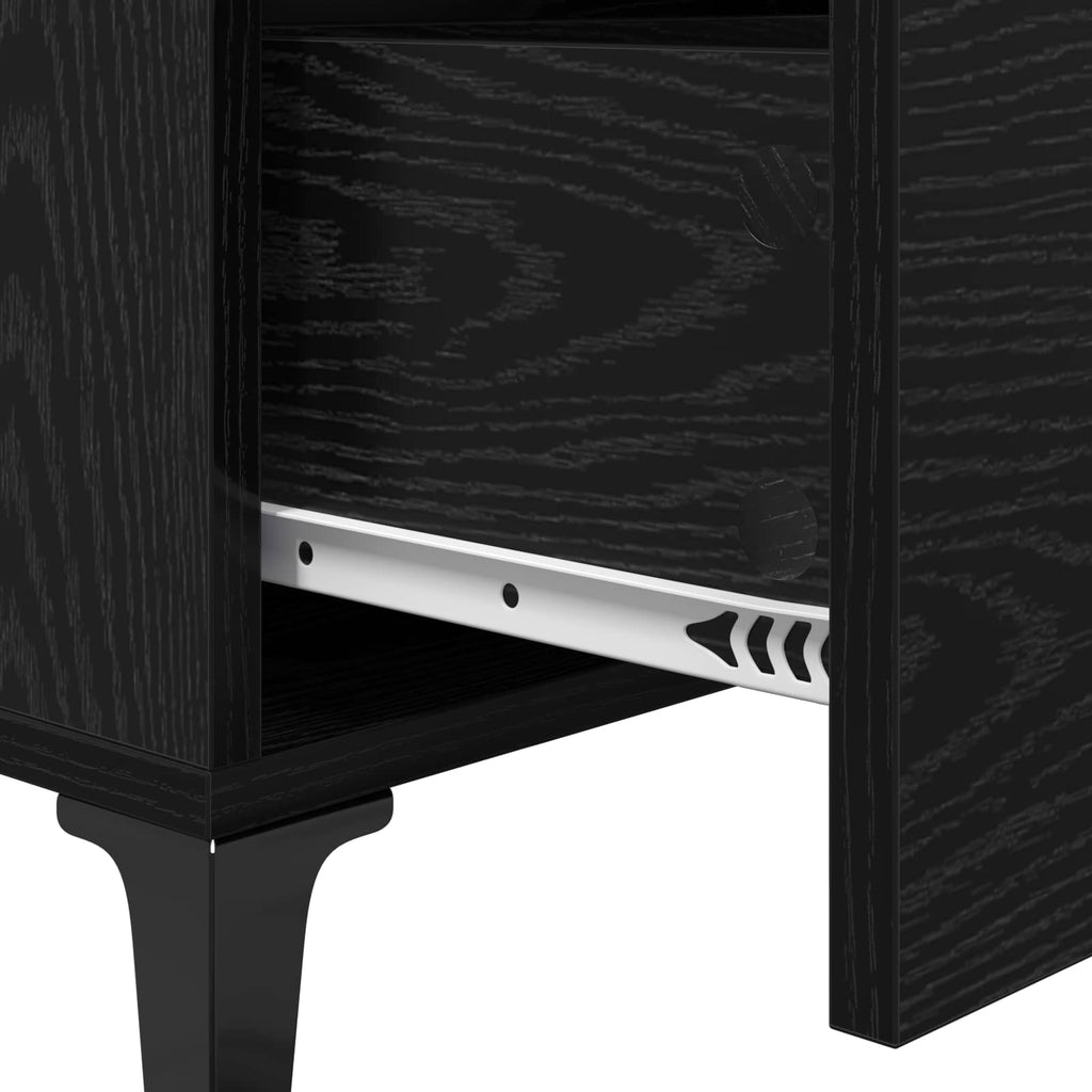 Sideboard Schwarz Eichen-Optik 69,5 x 34 x 90 cm Holzwerkstoff