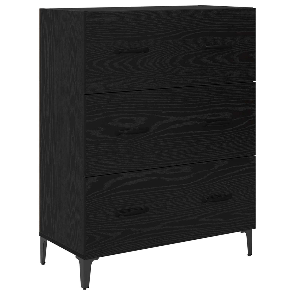 Sideboard Schwarz Eichen-Optik 69,5 x 34 x 90 cm Holzwerkstoff
