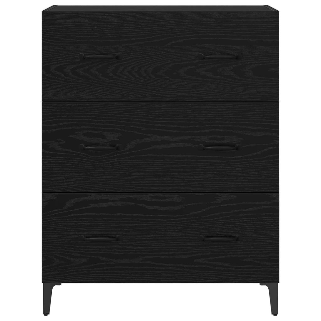 Sideboard Schwarz Eichen-Optik 69,5 x 34 x 90 cm Holzwerkstoff